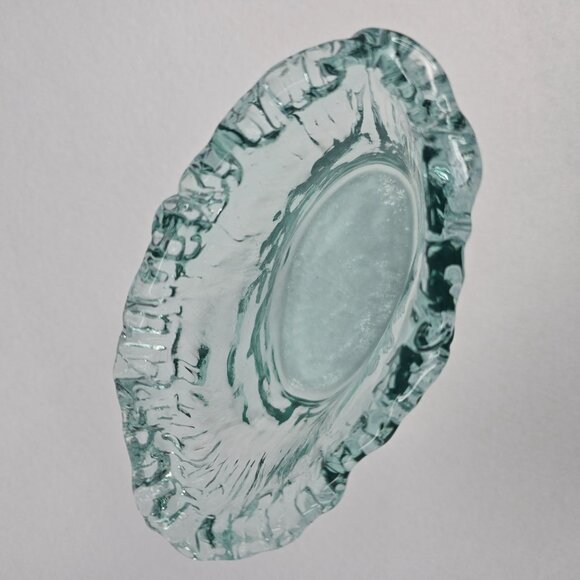 Handcrafted Textured Recycled Glass Vase Clear Green - Picture 5 of 9